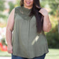 Boho Charm Sleeveless Top in Olive