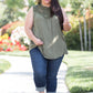 Boho Charm Sleeveless Top in Olive