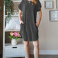 Heimish Full Size Ribbed Round Neck Short Sleeve Tee Dress