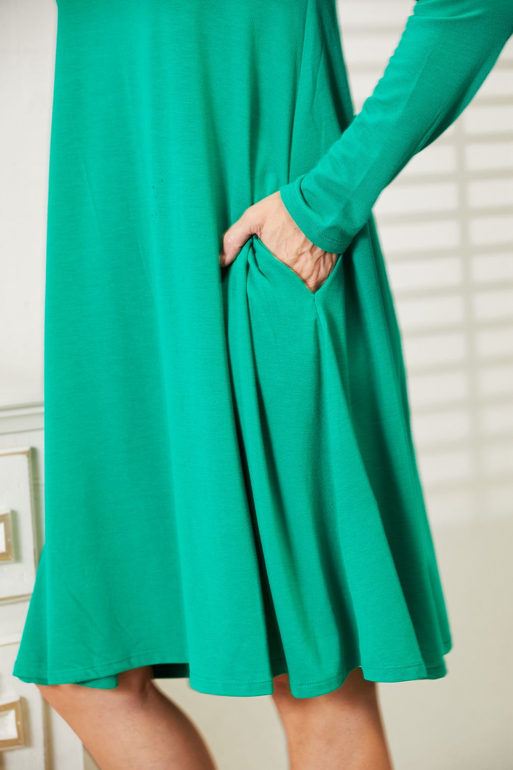 Long Sleeve Flare Dress with Pockets