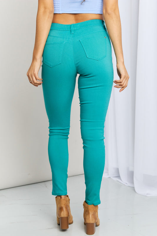 YMI Hyper-Stretch Skinny Jeans-Sea Green