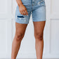 JB-Hallie Mid-Length Denim Patch Shorts