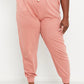 Drawstring Waist Joggers in Ash Rose