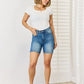 Judy Blue Full Size Tummy Control Double Button Bermuda Denim Shorts