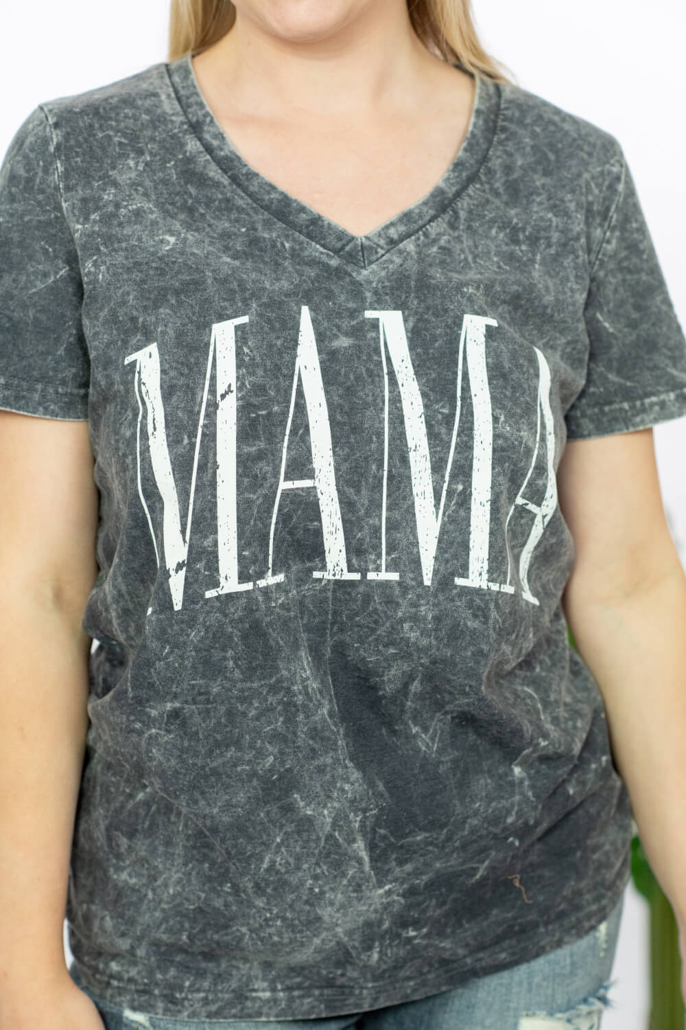 Sew In Love MAMA Full Size Acid Wash Tee