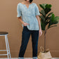 Something New Thermal Knit Top in Denim