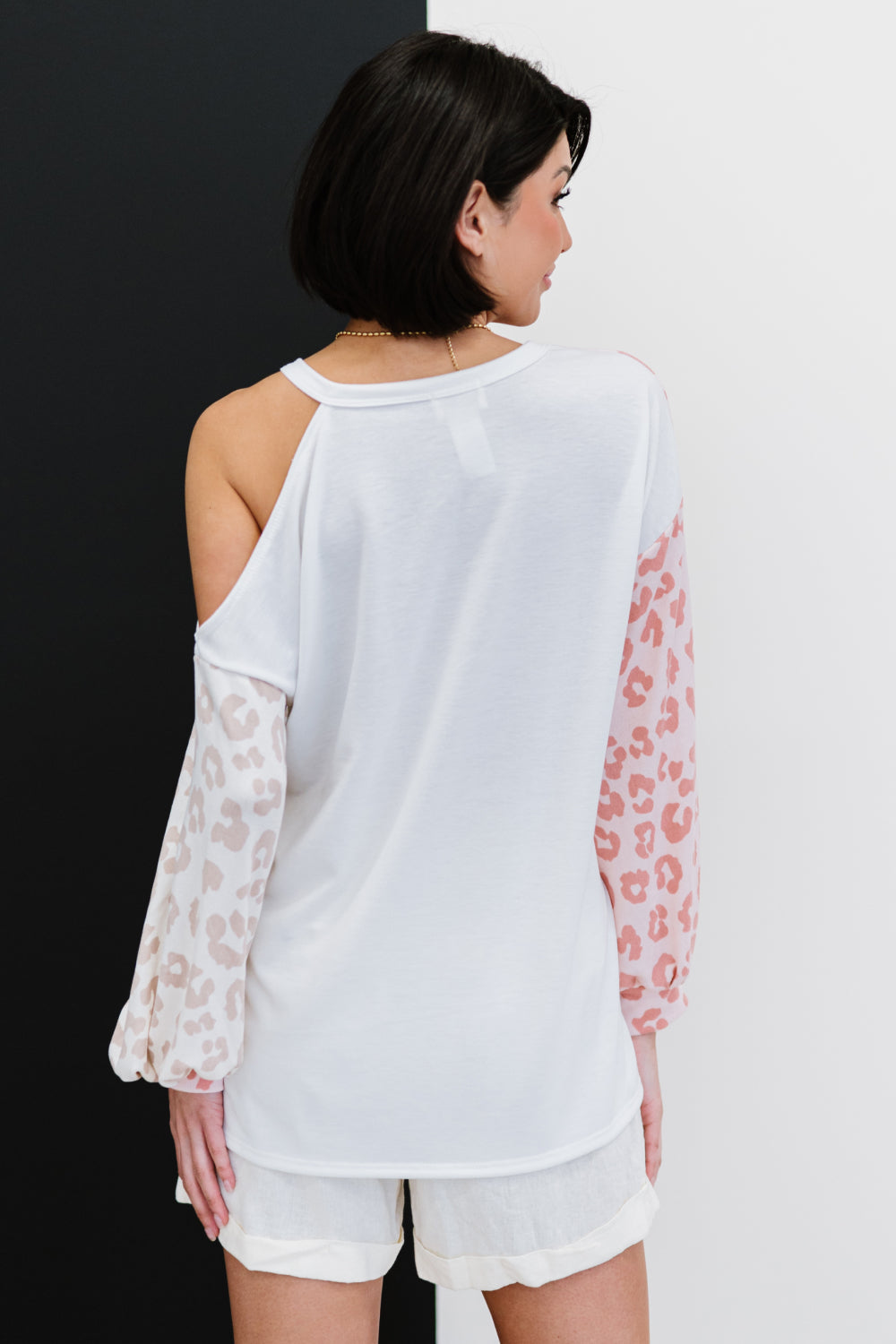 Just Wanna Have Fun Printed French Terry Top in Blush/Oatmeal