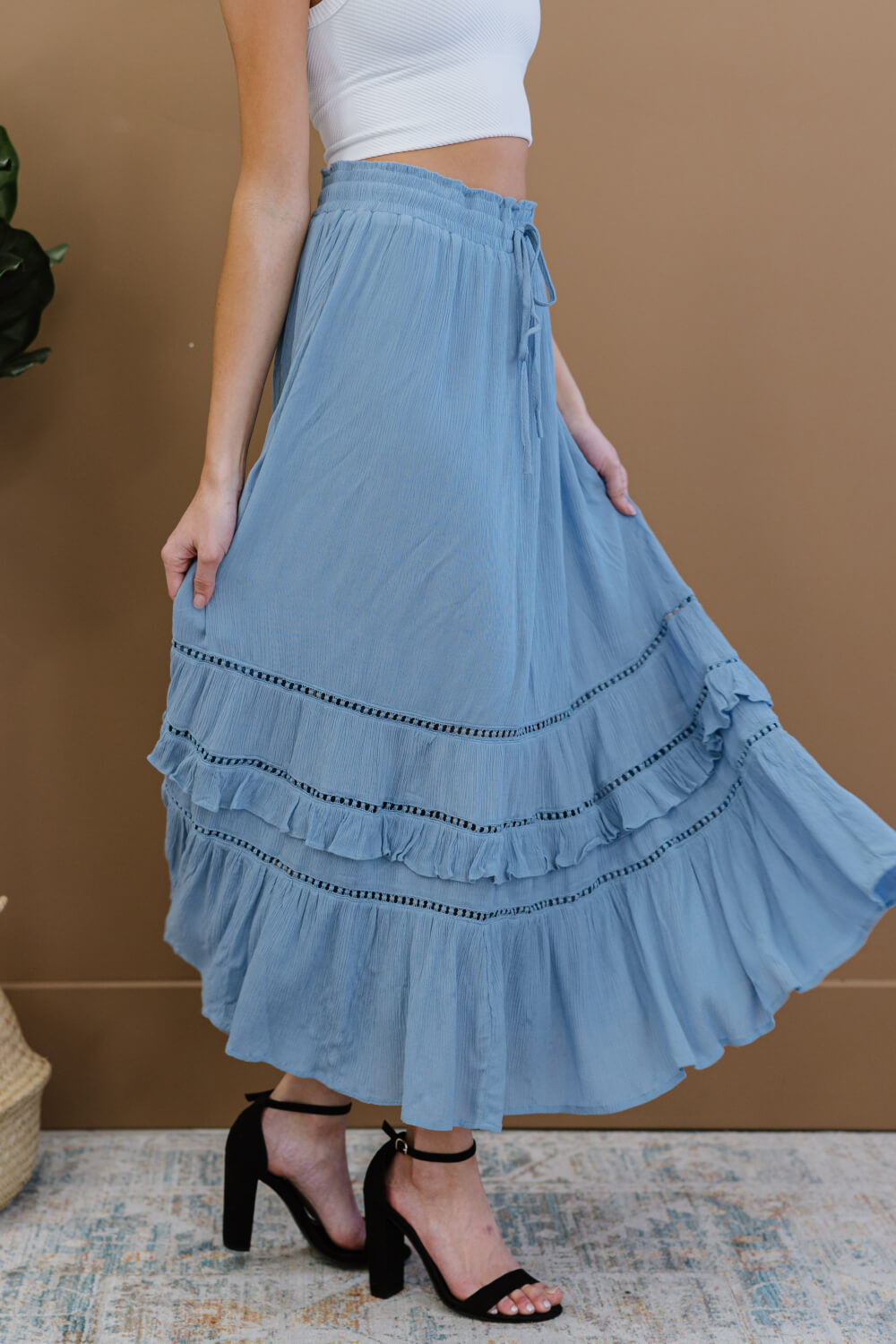 First Sight Tiered Maxi Skirt