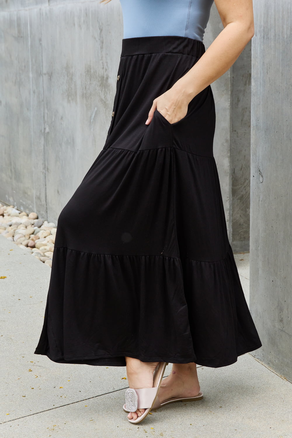 So Easy Solid Maxi Skirt