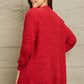 Falling For You Full Popcorn Cardigan-Red