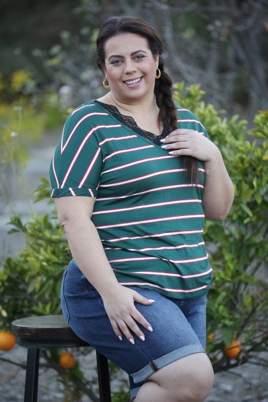 Sweet and Edgy Short Sleeve Top