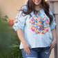 Fiesta Time Embroidered 3/4 Sleeve
