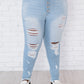 Kancan At Last Distressed Button Fly Skinny Jeans