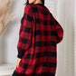 Plaid Open Front Cardigan with Pockets