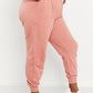 Drawstring Waist Joggers in Ash Rose