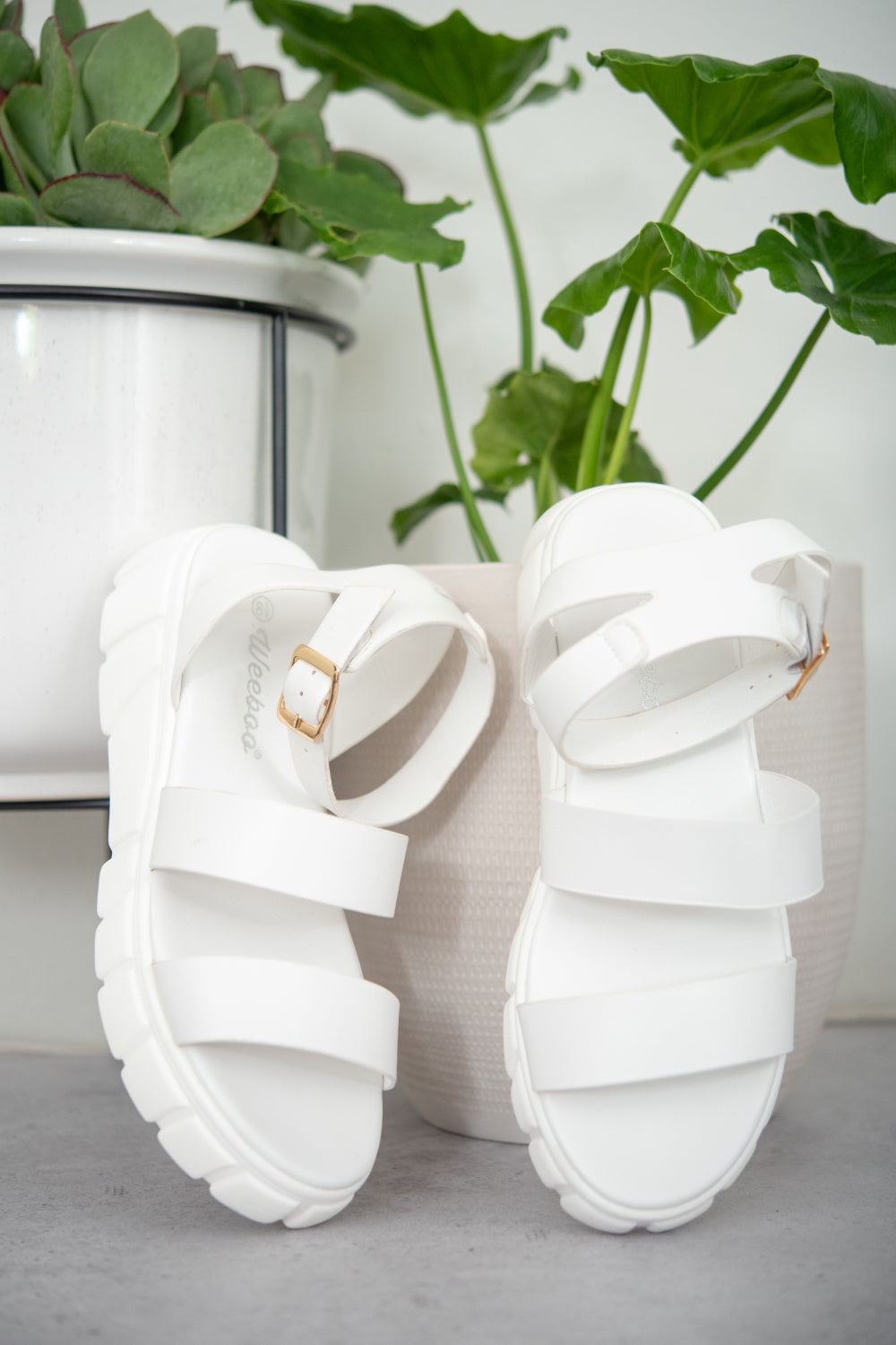 Best Foot Forward Platform Sandals in White