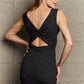 For The Night Fitted Sleeveless Midi Dress in Black