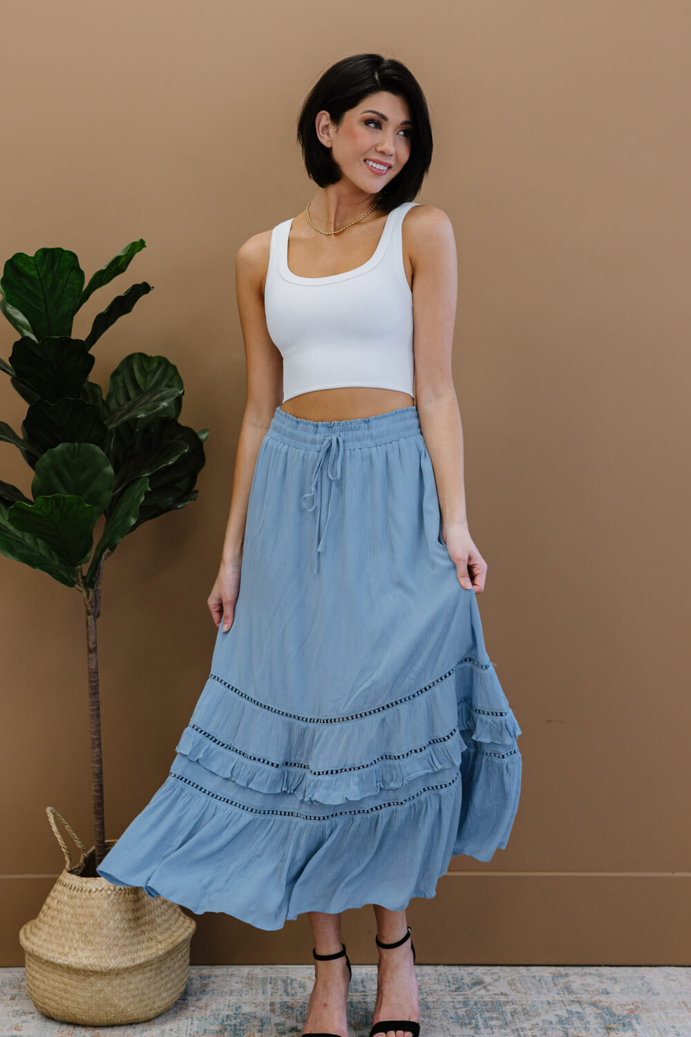 First Sight Tiered Maxi Skirt