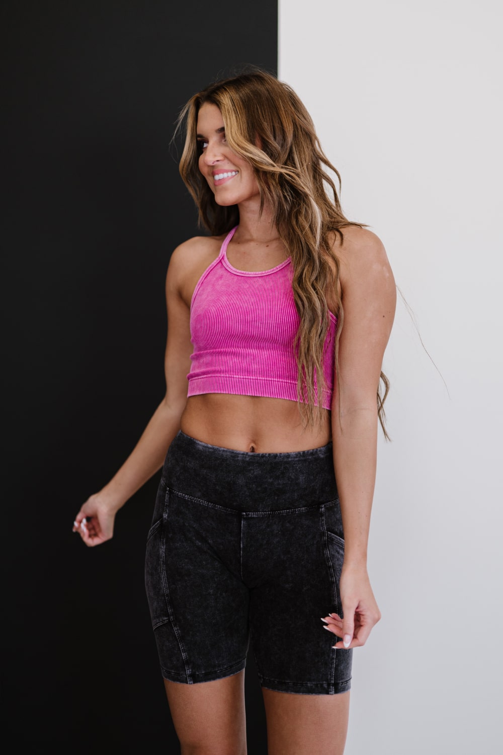 On the Move Ribbed Cropped Cami
