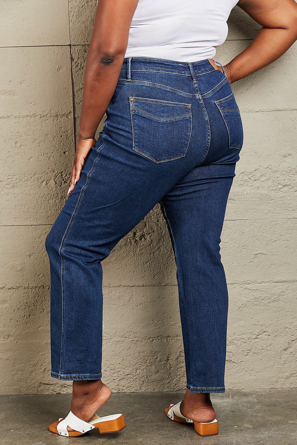 JB-Kailee Full Size Tummy Control High Waisted Straight Jeans