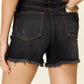 Judy Blue-Tummy Control Fray Hem Shorts (Black)