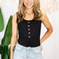 Perfect Fit - Black Henley Bodysuit